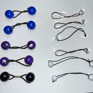 Twin Bead Ball Hair Knocker Lot of 11 Ponytail Holders Elastics Colorful